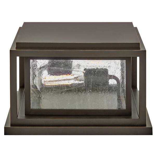 HINKLEY - Republic 2-Light Oil Rubbed Bronze Composite Plastic Weather Resistant Pier Mount Light with No Bulbs Included