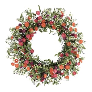 30 in. Artificial Daisy Floral Spring Wreath