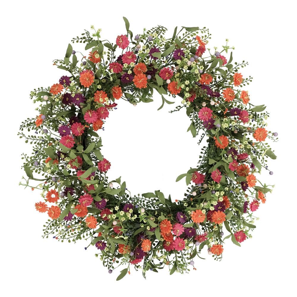 30 in. Artificial Daisy Floral Spring Wreath price history on PriceWatchPro
