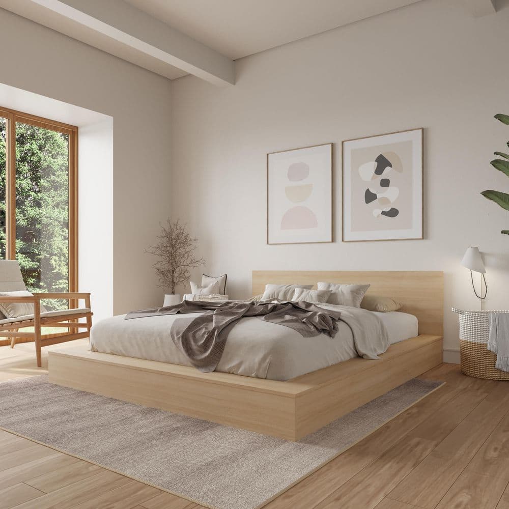 Kanso Black Frame Queen Size Low Profile Platform Bed Set - thumbnail 7