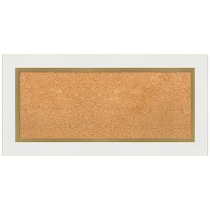 Eva White Gold 35.25 in. x 17.25 in. Framed Corkboard Memo Board