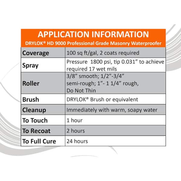 DRYLOK - HD-9000 Professional 1 Gal. White Flat Latex Interior/Exterior Basement and Masonry Waterproofer