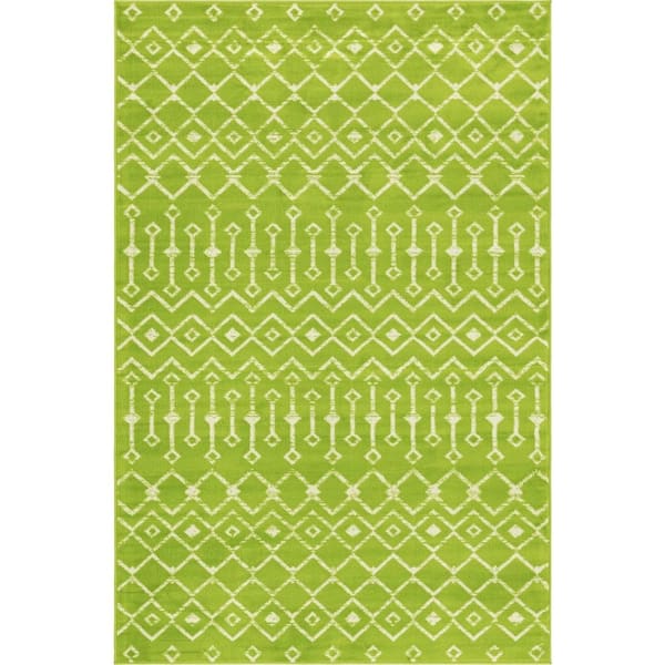 Unique Loom Moroccan Trellis Green 9 ft. 10 in. x 13 ft. Area Rug