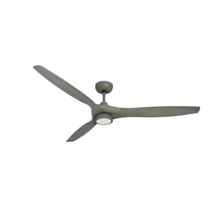Solara 60 in. LED Indoor/Outdoor Driftwood Smart Ceiling Fan with Light with Remote Control plus WiFi
