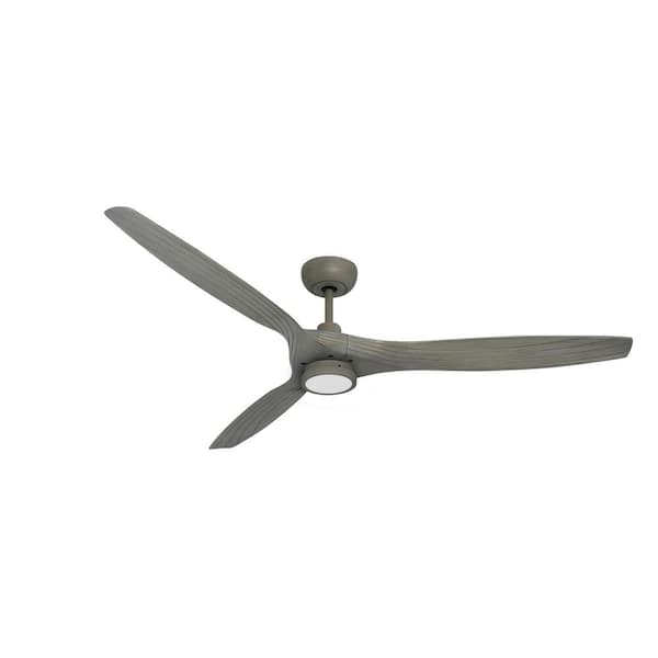 TroposAir Solara 60 in. LED Indoor/Outdoor Driftwood Smart Ceiling Fan with Light with Remote Control plus WiFi