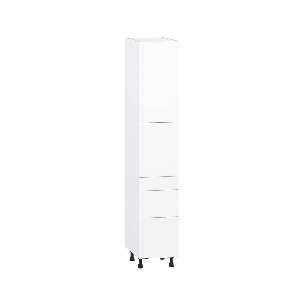 Timberline 15 in. W x 24 in. D x 84.5 in. H Assembled Slab Pantry Kitchen Cabinet in Bright White with 3-Drawers price history on PriceWatchPro