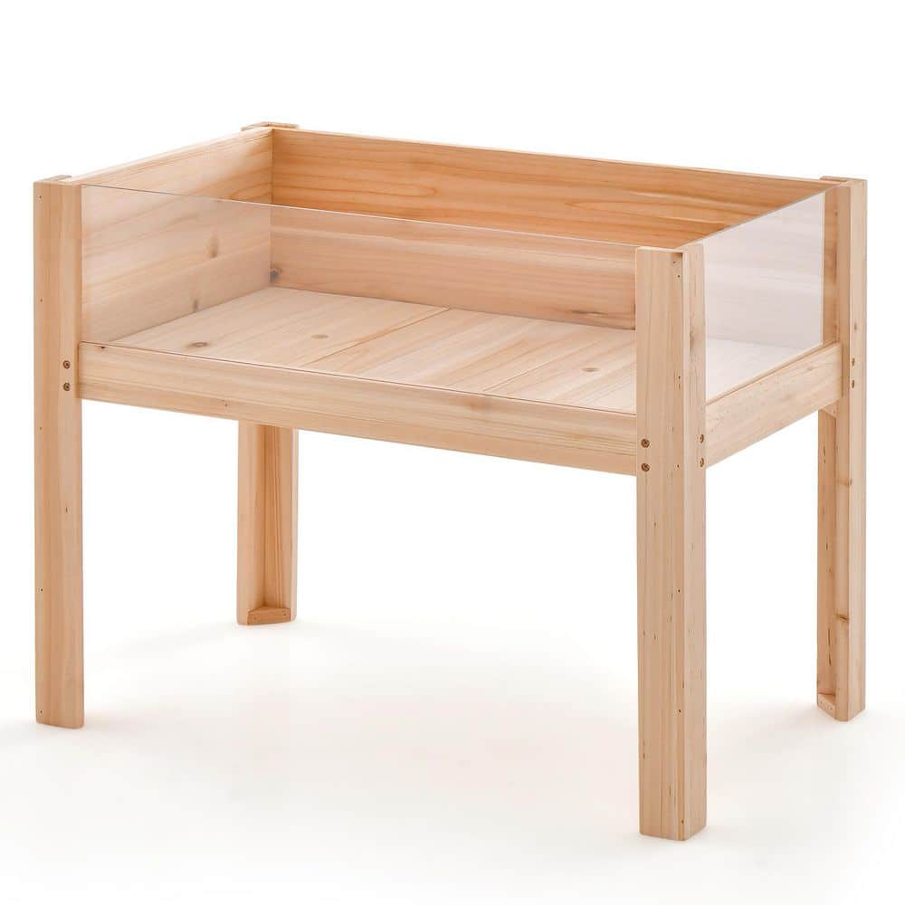 30 in. x 18 in. x 24 in. Solid Wood Raised Garden Bed Planter Box with Clear Acrylic Side Panel price history on PriceWatchPro