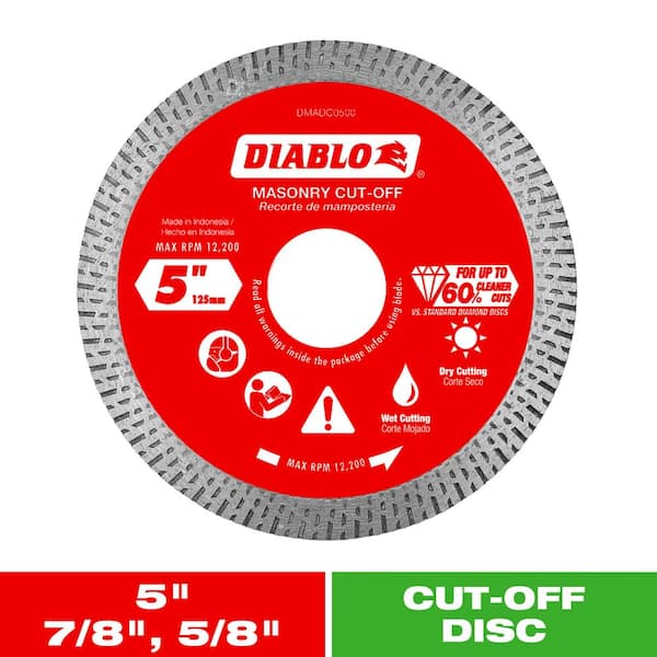 DIABLO 5 in. Diamond Continuous Rim Cut-Off Discs for Masonry