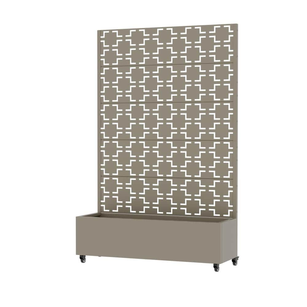 72 in. H x 47 in. W Olive Outdoor Galvanized Steel Privacy Screen Planter Box Trellis with Detachable Wheels price history on PriceWatchPro