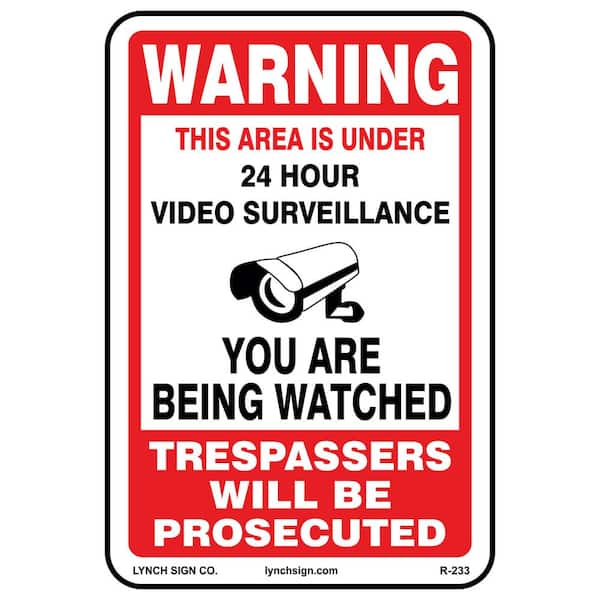 12 in. x 18 in. Video Surveillance Sign Printed on More Durable Thicker Longer Lasting Styrene Plastic
