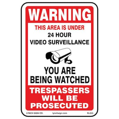 12 in. x 18 in. Video Surveillance Sign Printed on More Durable Thicker Longer Lasting Styrene Plastic