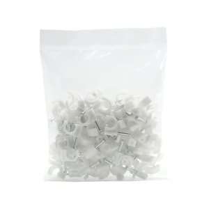 8 mm Cable Clips, White, 100-Pack