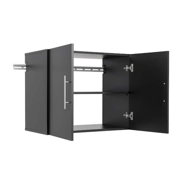 HangUps 30 in. W x 24 in. H x 16 in. D Upper Storage Cabinet in Black (1-Piece)
