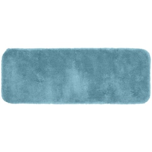 Finest Luxury Basin Blue 22 in. x 60 in. Washable Bathroom Accent Rug