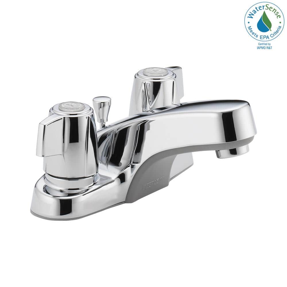 Chrome Centerset Bathroom Faucet with Brass Lever Handles