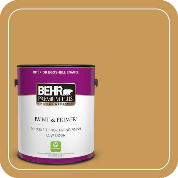 BEHR PREMIUM PLUS 1 gal. #PMD-104 Amber Glass Eggshell Enamel Low Odor Interior Paint & Primer