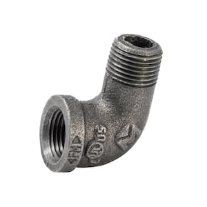 1/2 in. Black Malleable Iron 90 Degree FPT x MPT Street Elbow Fitting