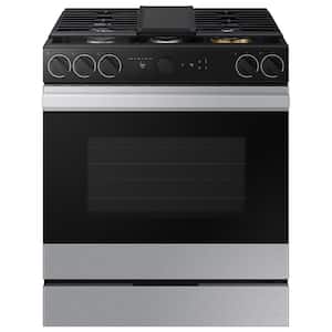Bespoke Smart Slide-In Gas Range 6.0 cu. ft. in Stainless Steel with Smart Oven Camera and Illuminated Precision Knobs