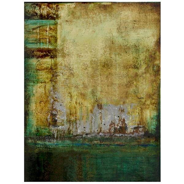 Yosemite Home Decor 31 in. x 24 in. "Emerald Tranquility I" Hand Painted Canvas Wall Art