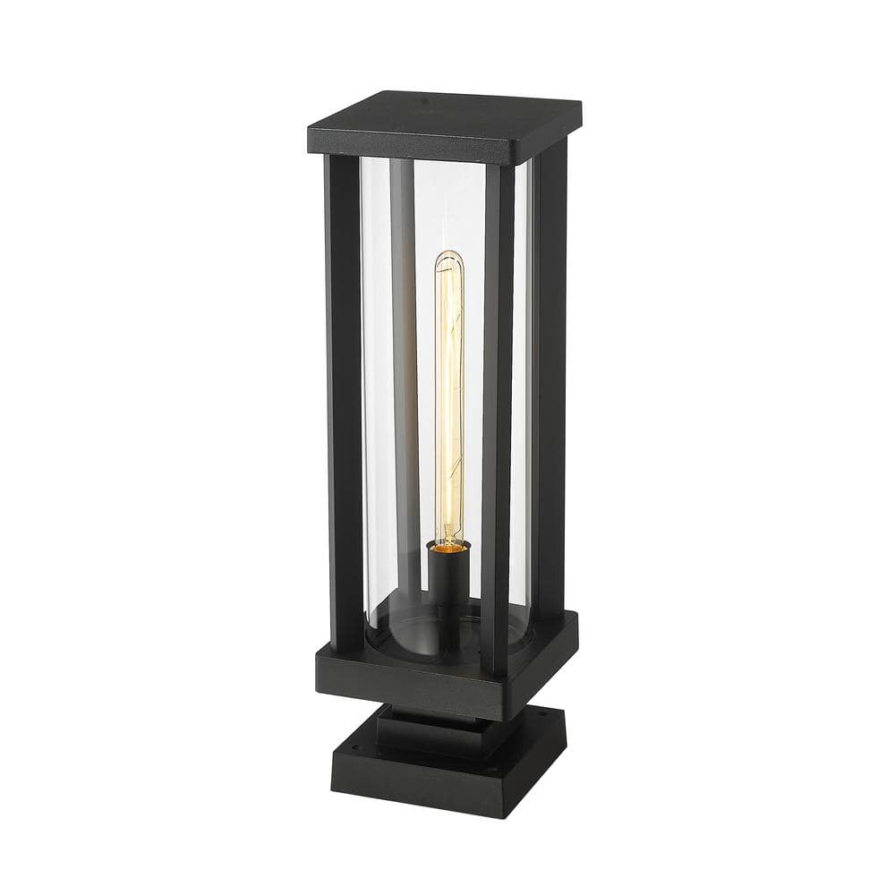 Glenwood Black Aluminum and Glass Outdoor Lantern