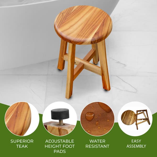 Round wood deals shower stool