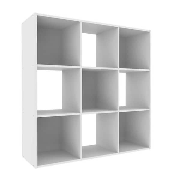 Cubeicals 35.91 in. H x 35.79 in. W x 11.69 in. White Laminate 9-Cube Storage Organizer
