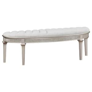 52.25 in. Silver Backless Bedroom Bench with Tapered Block Legs