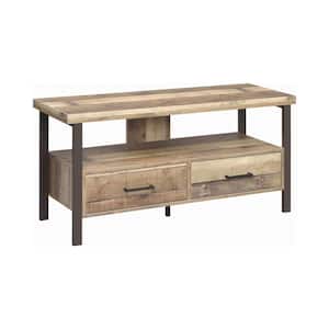 47.25in. Weathered Pine TV Console with 2 Drawers Fits TV's up to 52in.