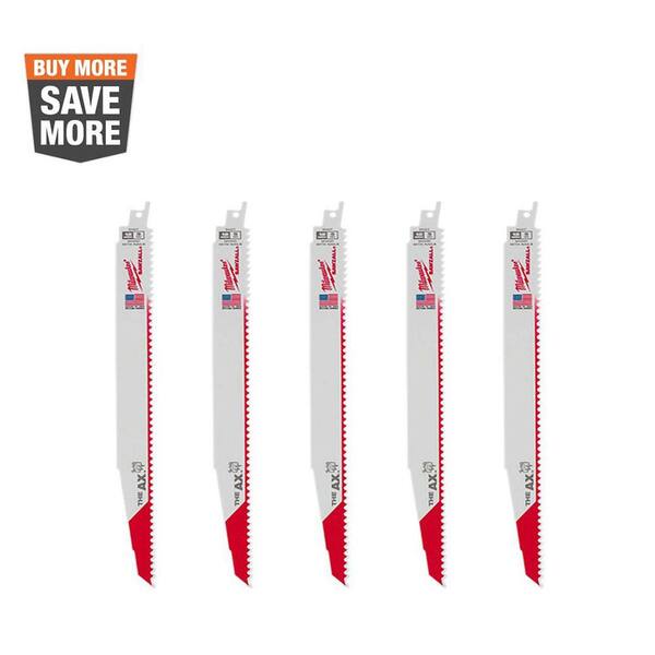 25 Pack Reciprocating Saw Blades - 6inch 6/12 TPI Bi-Metal Blades For Wood & Nail Cutting