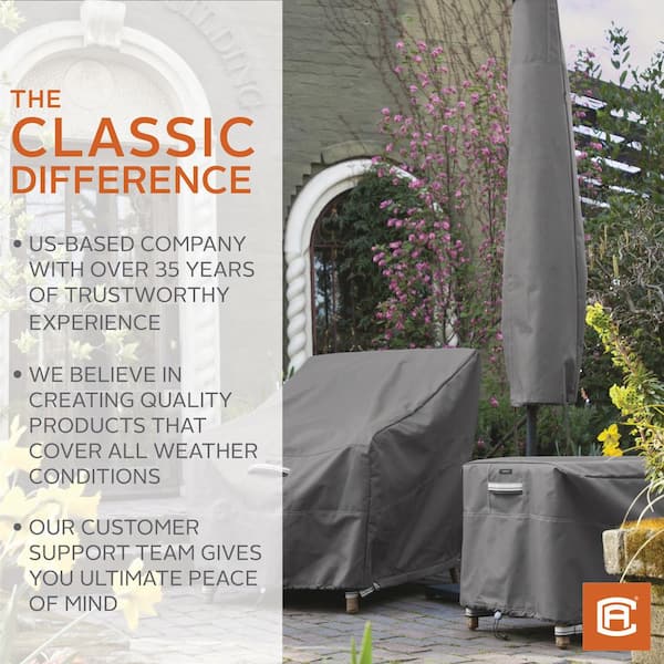 Premium Outdoor Cover with Classic Accessories Ravenna Round Fire Pit Cover 