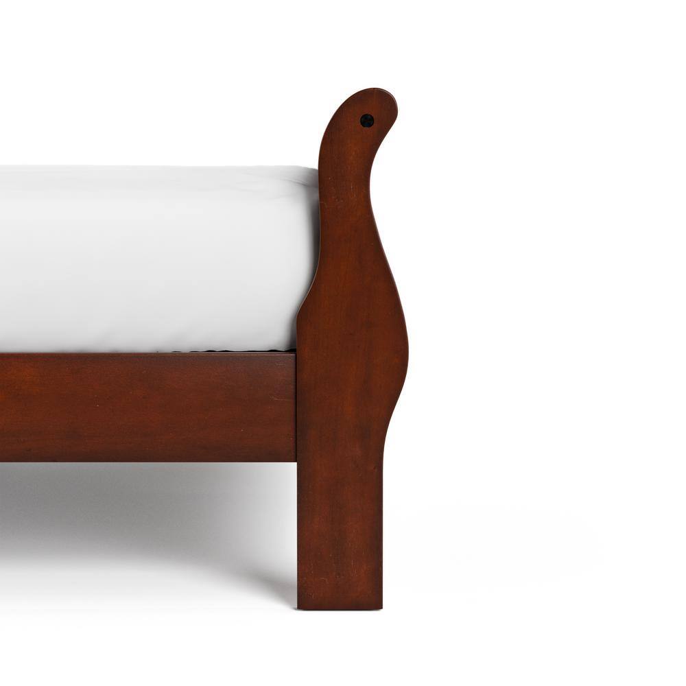 Cherry Wood Queen Sleigh Bed with Headboard and Footboard