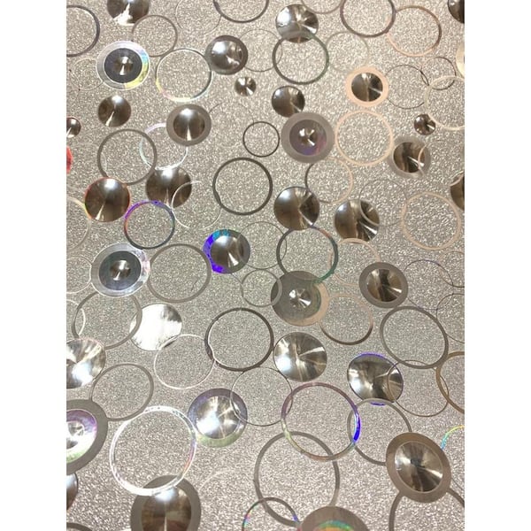 Dundee Deco Circles Light Silver, Yellow, Blue Vinyl Strippable Roll (Covers 26.6 sq. ft.)