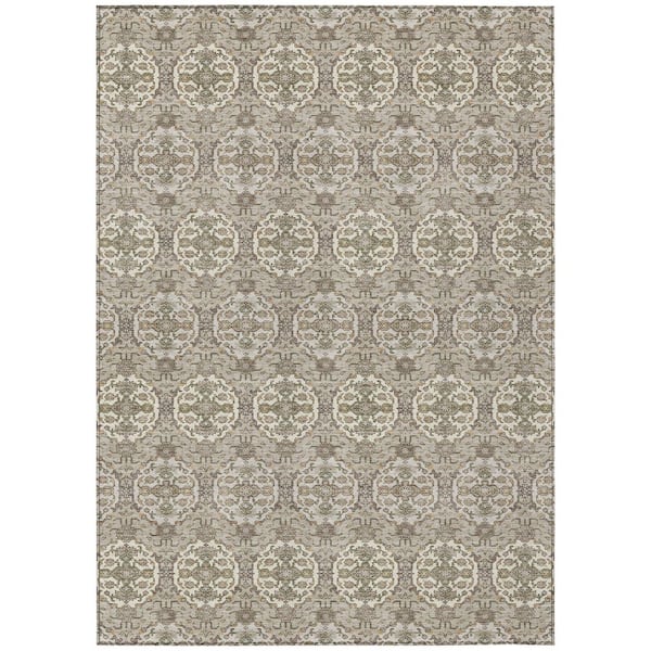 Chantille Machine Washable Indoor/Outdoor Abstract ACN2918 Beige 3 ft. x 5 ft. Area Rug