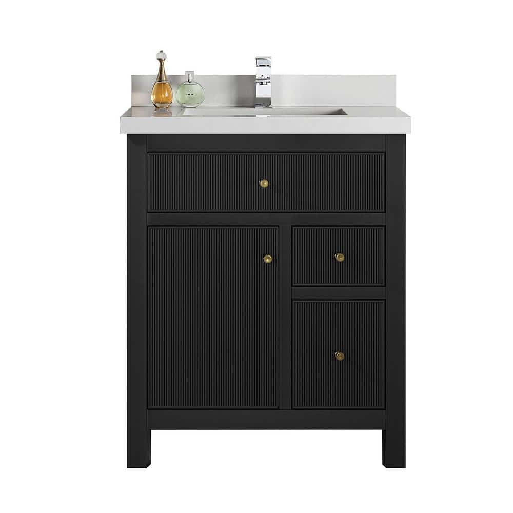 Sonoma 30 in. W x 22 in. D x 36 in. H Bath Vanity in Black with 2 in. Carrara Quartz Vanity Top price history on PriceWatchPro