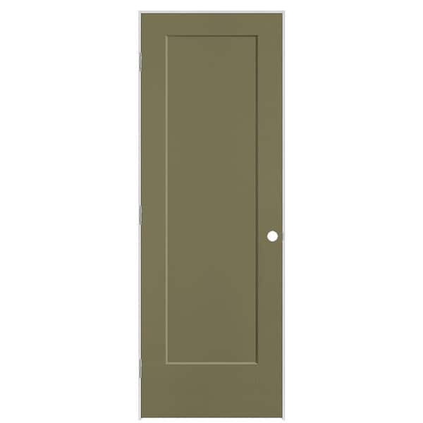 Masonite 28 in. x 80 in. 1-Panel Lincoln Park Right-Hand Hollow Core Truly Olive Molded Composite Single Prehung Interior Door