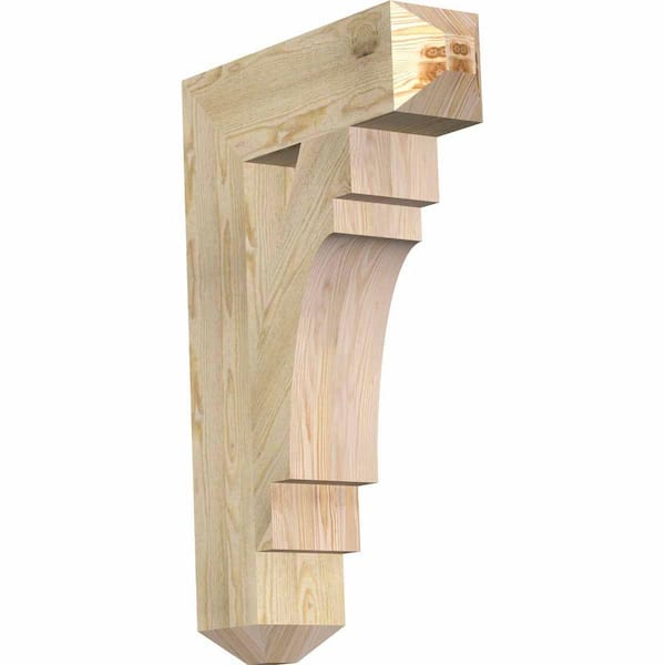 Ekena Millwork 6 in. x 34 in. x 22 in. Douglas Fir Merced Craftsman Rough Sawn Bracket