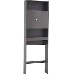 25 in. W x 77 in. H x 7.9 in. D Gray Over The Toilet Storage with Adjustable Shelves and Doors