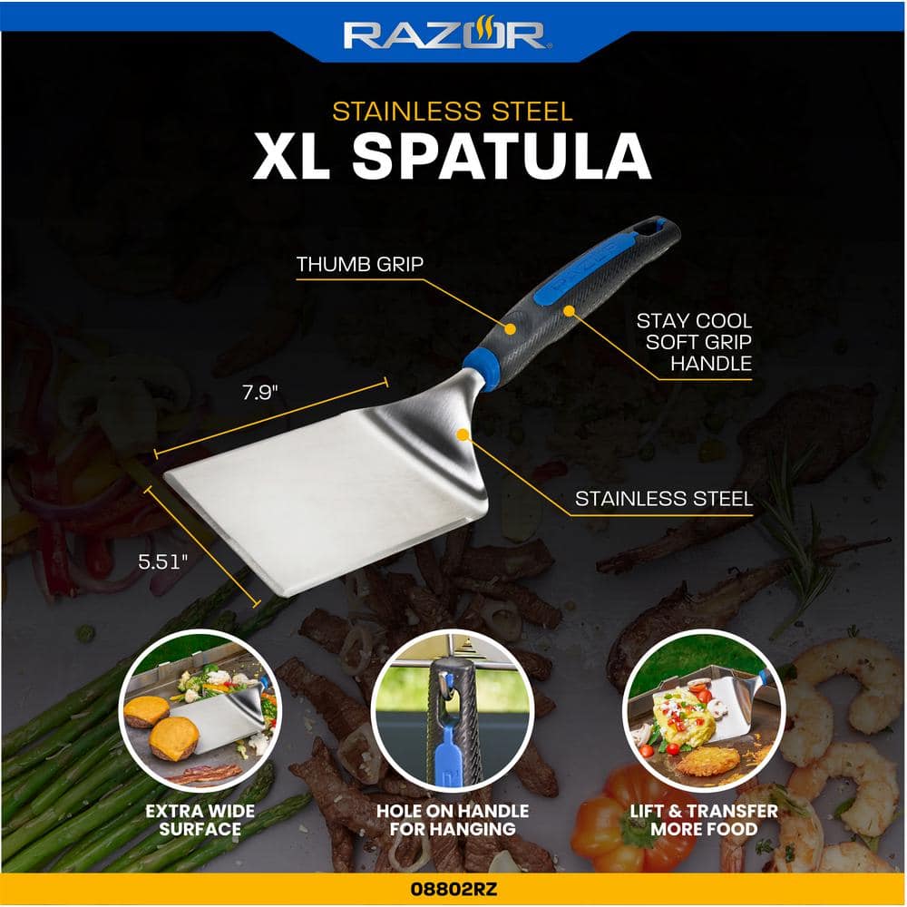 Extra Large Stainless Steel Griddle Spatula with Comfort Grip