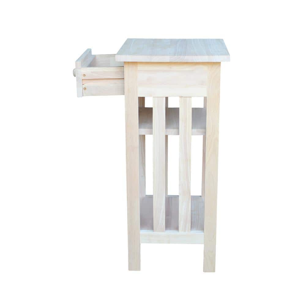 Unfinished Parawood Mission Telephone Stand with Storage