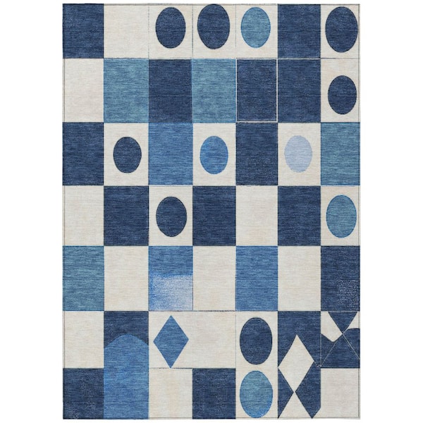Chantille Machine Washable Indoor/Outdoor Abstract ACN2181 Blue 2 ft. 6 in. x 3 ft. 10 in. Area Rug