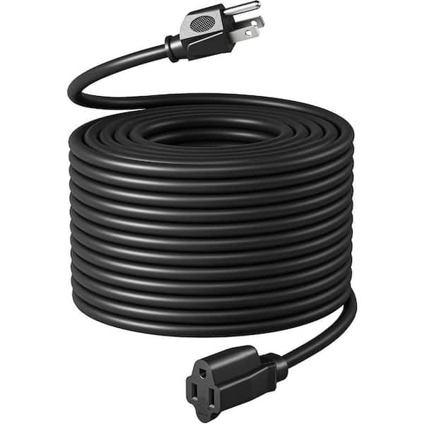 100ft 14/3 Heavy Duty Indoor/Outdoor Extension Cord Black ETL Listed Weatherproof Power Cable