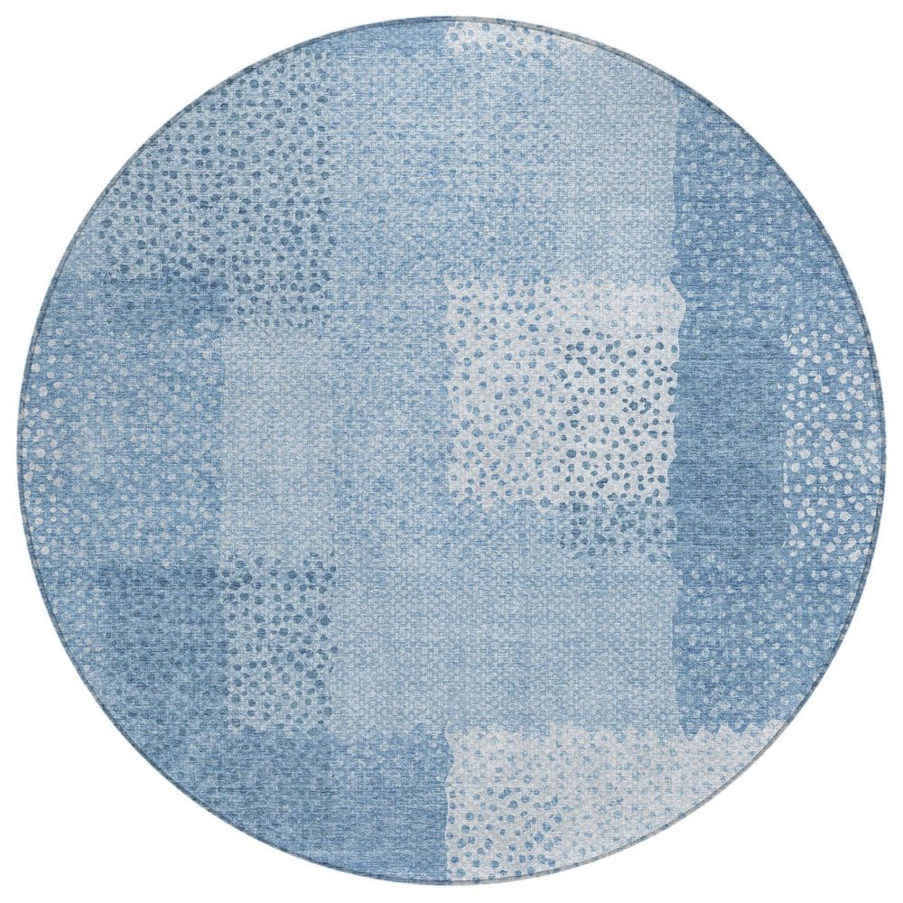 Chantille Machine Washable Indoor/Outdoor Abstract ACN2868 Sky 8 ft. x 8 ft. Round Rug price history on PriceWatchPro