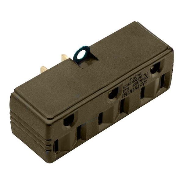 Legrand Pass & Seymour 15 Amp 125-Volt Triple Tap Adapter, Brown