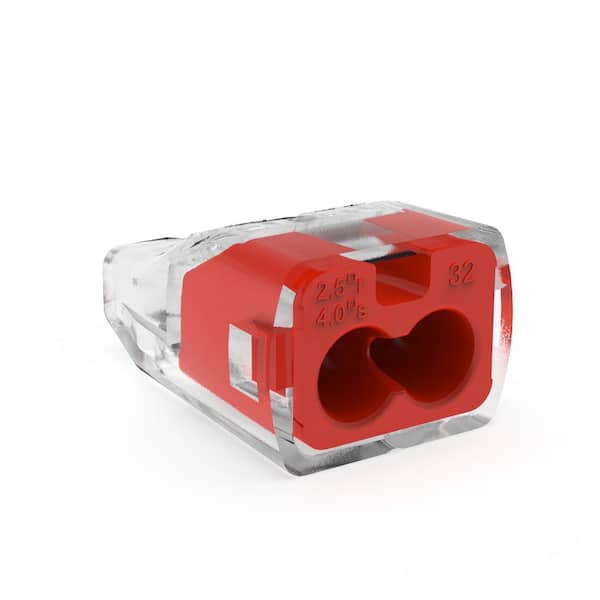 2-Port In-Sure Push-In Wire Connector, Red (300-Jar)