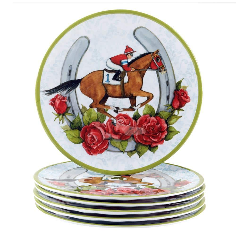 Certified International Derby Day at the Races Multicolor Salad Plates (Set of 6)