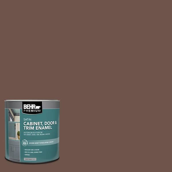 BEHR PREMIUM 1 qt. #N130-7 Double Fudge Satin Enamel Interior/Exterior Cabinet, Door & Trim Paint