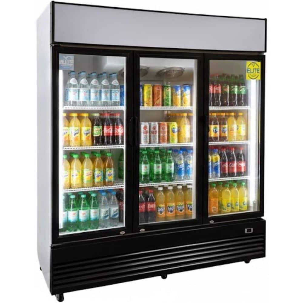 74.5 in. 59.06 cu. ft. Beverage 3 Glass Door Merchandiser Commercial Refrigerator EG1672F Black