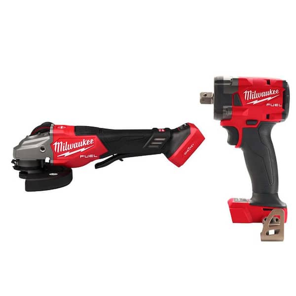 M18 FUEL ONE-KEY 18V Lith-Ion Brushless Cordless 4-1/2 in./6 in. Variable Speed Braking Grinder w/ 1/2 in. Impact Wrench