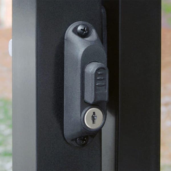 Barrette Outdoor Living 4.687 in. x 5.187 in. Nylon/Stainless Steel White Locking Gravity Latch with 2-Sided Key Entry