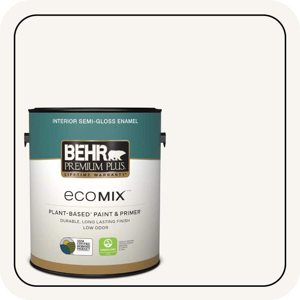1 gal. Designer Collection #DC-001 Whipped Cream Semi-Gloss Enamel EcoMix Plant-Based Interior Paint & Primer price history on PriceWatchPro